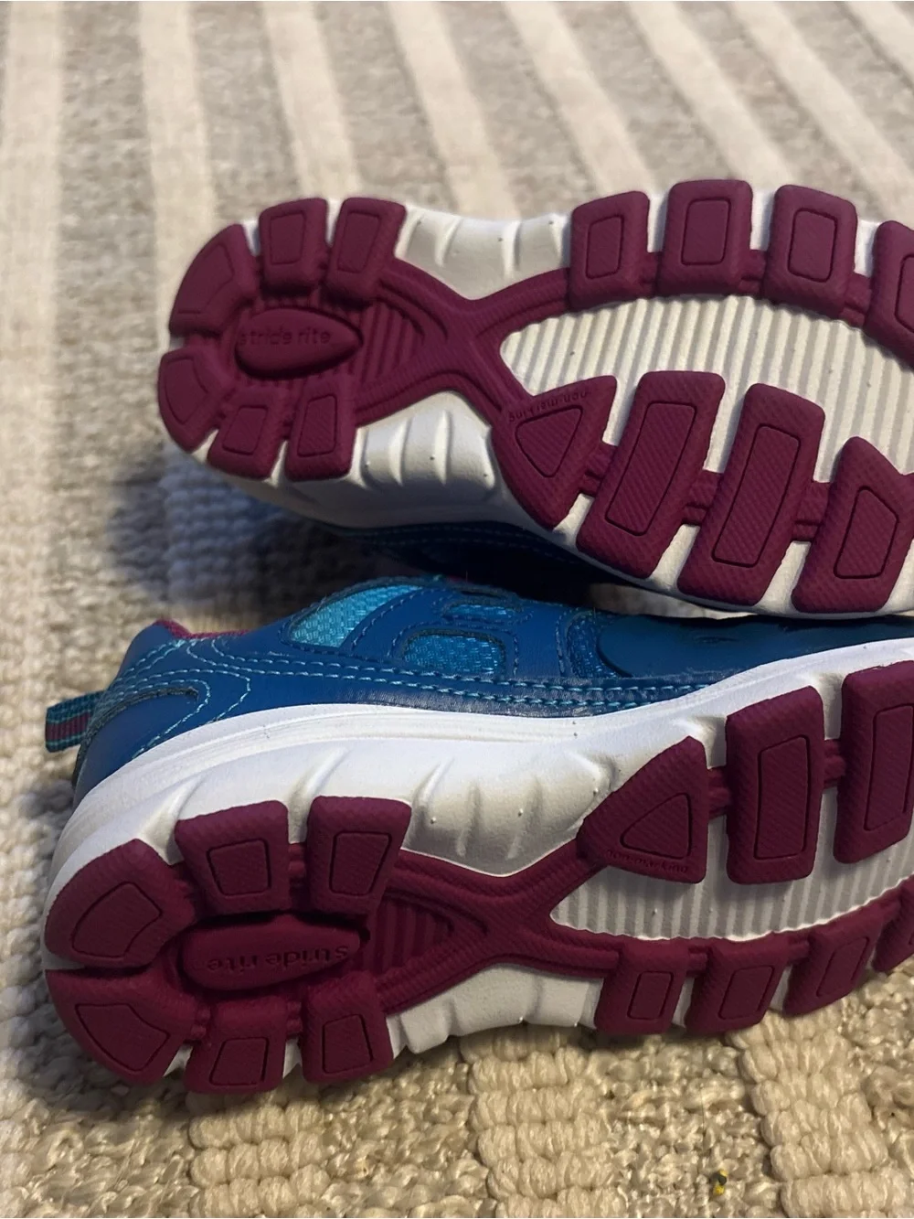 Stride Rite Navy and Burgundy Kids Athletic Sneakers